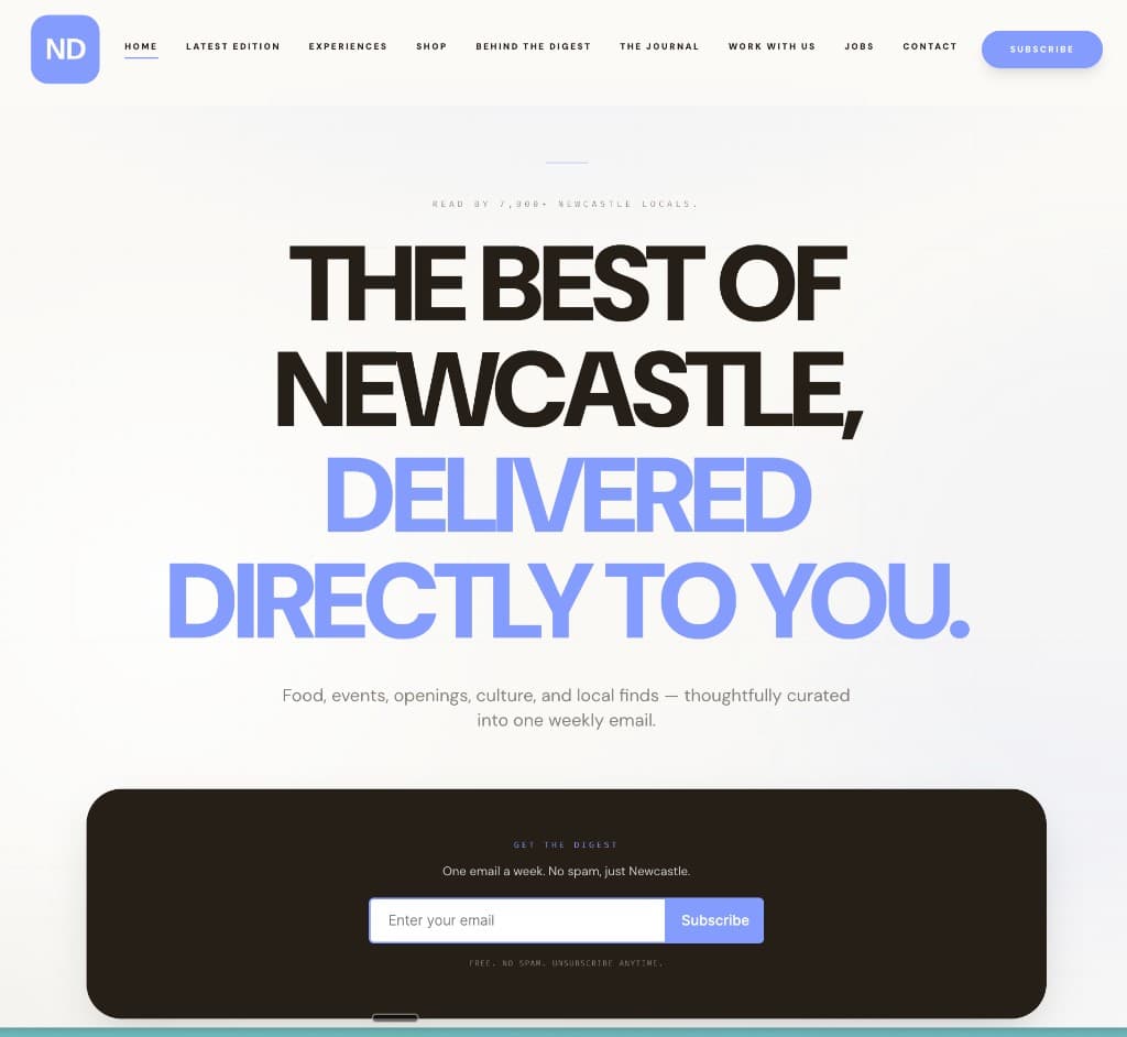 Newcastle Digest homepage hero